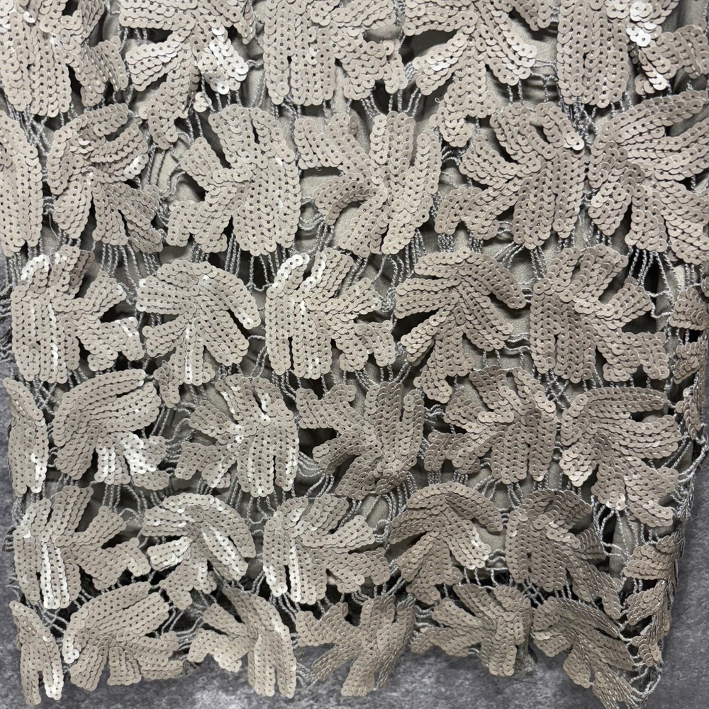 Bcbgmaxazria Sequin Leaf Pattern Lace Pencil Skir… - image 3